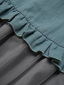 Louniche Váy đi nghỉ mát bằng ren chiffon dáng rộng, viền bèo nhún. - Nhiều màu - Xem 6