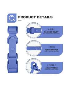 Vòng cổ cho chó bằng nhựa PVC chống thấm nước, khử mùi và chống gỉ, có khóa điều chỉnh; dễ vệ sinh và phù hợp với chó nhỏ, vừa và lớn. - Màu xanh lam - Xem 4