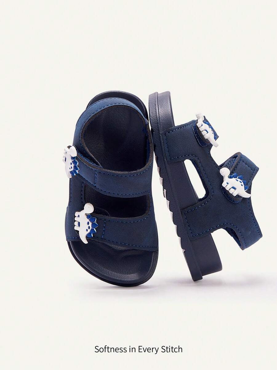 Cozy Pixies 1 Đôi dép xăng đan đế mềm nhẹ, đa năng, hình khủng long ngộ nghĩnh, thích hợp cho bé trai đi biển, du lịch nghỉ mát. - Màu xanh lam - Xem 1