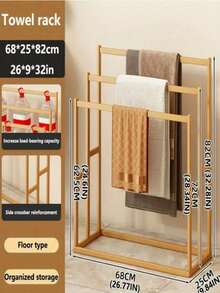 1 Pieza Toallero de Tres Capas Moderno y Sencillo, Toallero de Baño Independiente - Toallero de Suelo Resistente para Baño & Piscina, Estante de Almacenamiento Multifuncional Ahorrador de Espacio, Adecuado para Uso Interior/Exterior, Estante de Almacenamiento Fácil de Instalar, - Multicolor - Ver 15