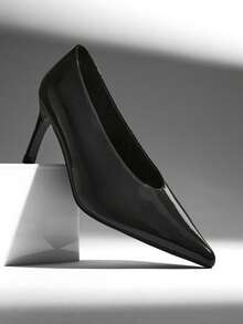 SHUZIA Women's Elegant Point Toe Stiletto Classic Pumps - Black - View 6