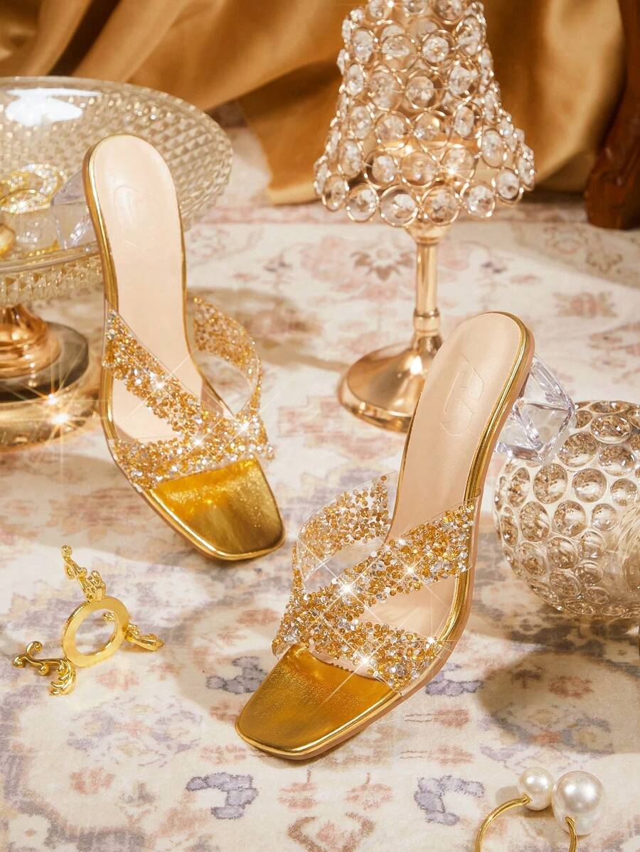 CUCCOO TILAWA Sandalias con tacón para mujer - Dorado - Ver 1