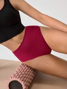 Set de 3 piezas de lencería interior femenina sin costuras de cintura alta - Multicolor - Ver 2