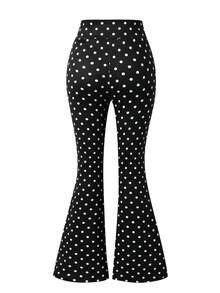 ChillGRL Quần skinny ống loe màu đen tối giản thời trang dành cho bé gái, trang phục thường ngày đa năng cho mùa xuân, hè và thu. - màu đen - Xem 2
