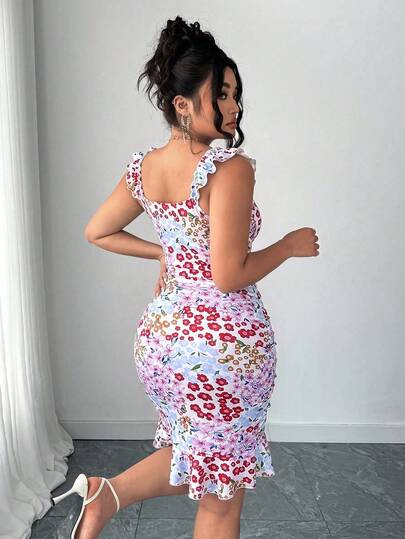 Elenzga Túnica de talla grande de estilo europeo y americano para mujer, falda corta para primavera/verano