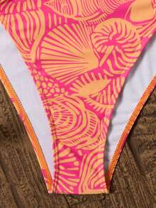 Swim Vcay Maillot de bain une pièce imprimé tout-sur-tout plissé pour femmes, convient pour les vacances à la plage, les fêtes de piscine, les fêtes de plage - Prune - Voir 6