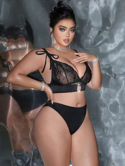 2pcs Plus Size Sexy Lace Patchwork Women's Lingerie Set LINGERIE PLUS SIZE FOR WOMEN,ADULT,HONEYMOON,HOT,DATE NIGHT,PLUS SIZE LINGERIE,PLUS SIZE LINGERIE CURVE,CURVE LINGERIE,SEXY LINGERIE,CURVE LINGERIE SET, SEXY OUTFIT