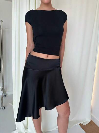 Aloruh Váy mini xòe lưới đen họa tiết môi đỏ thanh lịch, quyến rũ, vui tươi dành cho nữ trong buổi tiệc hẹn hò lãng mạn mới