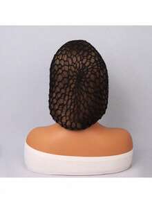 Women's Sleep Mesh Soft Rayon Knit Crochet Hair Net, Suitable For Long And Short Wavy Hair, Black, Can Be Used As A Hair Cover Or Accessory. Gift For Her/Gift For Him/Romantic Gift/Love Gift/Couple Gift/Valentine's Day Gift. - Black - View 7