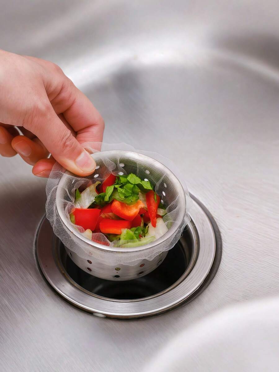 30/100/300/500/1000/1500PCS Easy To Clean Fit All Drains Durable Polyester Mesh Trap Waste Fine Mesh Design Space Saving Disposable Kitchen Sink Strainer Bags For Home Chefs Christmas Kitchen Gift Must Have Kitchen Accessories - Multicolor - View 1
