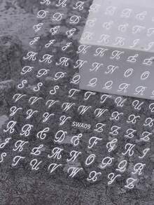 Bộ nhiều tờ sticker dán móng tay chữ cái kiểu cổ điển 3D tự dính, màu trắng, đen, vàng, bạc, dễ sử dụng, bền lâu, thích hợp cho việc tự làm móng, chụp ảnh, dự tiệc, sử dụng hàng ngày, làm quà tặng cho bạn bè, sinh nhật, Giáng sinh. - Nhiều màu - Xem 24
