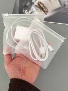 Bộ 5/20 túi, túi đựng cáp dữ liệu trong suốt mờ, hộp sắp xếp cáp sạc, túi mờ có khóa kéo, túi tự niêm phong, túi đựng đồ du lịch, túi đựng mỹ phẩm, túi đựng đồ dùng du lịch, hộp đựng mỹ phẩm dung tích lớn, có thể đựng son môi, cọ trang điểm, sản phẩm chăm sóc da, điện thoại di động, tiền xu, vật dụng nhỏ, thích hợp cho nhiều dịp như ở nhà, làm quà tặng, kỳ nghỉ và lễ hội (Halloween, Giáng sinh), phong cách Bohemian. - Trong sáng - Xem 1