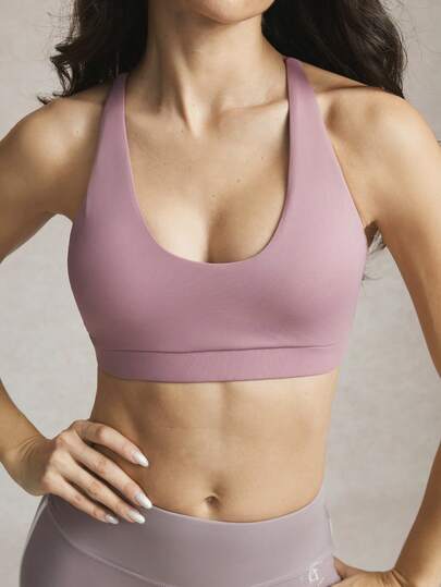 Activina 女士极简纯色镂空露背运动文胸