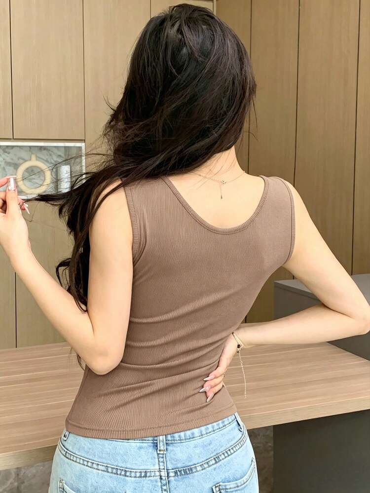 Wide Strap Padded Camisole, Versatile Undershirt For Women, Suitable For All Seasons Summer