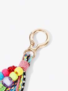 Viva Strut 1 Piece Fringed Beaded Braided Rope Cute Little Flower Bag Keychain Pendant Braided Rope Pendant Bag Accessories DIY Pendant - mix - View 5