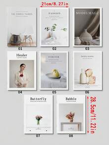 1pc Minimalist English Magazine Photo Shoot Background Live Broadcast Photo Prop Street Style Display Home Decoration Best Gifts Birthday - magazine - View 2