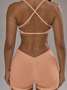 Sports Set: Sports Bra With A Racerback And Leggings With A Ruched Back. Autumn And Winter Activewear Set For Padel, Gym, Training. - Army Green - View 8