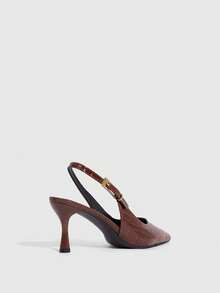 CUCCOO SZL Women's Fashion Versatile Elegant Pointed Toe Pumps - Rust Brown - View 4