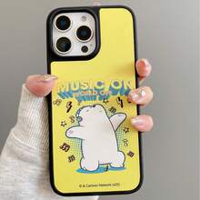 We Bare Bears X SHEIN 这款咱们裸熊卡通图案二合一手机壳采用TPU+PC材质，兼具防震磨砂质感和皮革纹理，有效防止手汗。精致的心形图案可有效保护您的苹果14/15和16/17 Pro Max手机。 - 彩色 - 查看 2