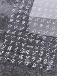 Bộ nhiều tờ sticker dán móng tay chữ cái kiểu cổ điển 3D tự dính, màu trắng, đen, vàng, bạc, dễ sử dụng, bền lâu, thích hợp cho việc tự làm móng, chụp ảnh, dự tiệc, sử dụng hàng ngày, làm quà tặng cho bạn bè, sinh nhật, Giáng sinh. - Nhiều màu - Xem 13