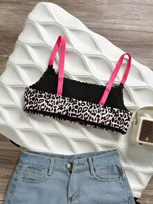 Swim Vcay 2026 Summer New Leopard Print Plus Size Swimwear Top For Beach & Resort - Multicolor - View 2