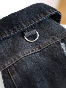 PETSIN 1 chiếc áo vest cổ điển màu đen cho thú cưng (mèo/chó), có dây rút và lỗ xỏ, được làm từ chất liệu áo khoác nhỏ mát mẻ kiểu cổ điển dành cho chó. - màu đen - Xem 9