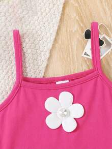 Emery Rose Kids Emery Rose Kids 年轻女孩/年轻女孩优雅印花露背修身度假连衣裙，吊带蝴蝶结喇叭裙摆设计，休闲日常街头服饰 - 玫紅色 - 查看 5