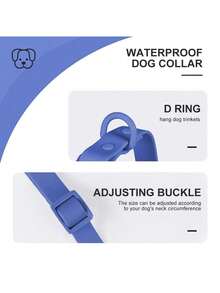 Vòng cổ cho chó bằng nhựa PVC chống thấm nước, khử mùi và chống gỉ, có khóa điều chỉnh; dễ vệ sinh và phù hợp với chó nhỏ, vừa và lớn. - Màu xanh lam - Xem 6