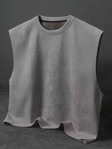 STYNVO 男士休闲标语印花圆领套头衫，日常百搭 - 淺灰色 - 查看 2