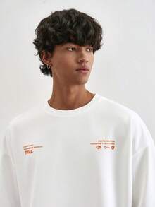 TOKVUE Plus Size Men's Embroidered & Printed Short Sleeve T-Shirt - White - View 6