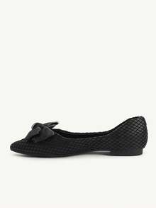 CUCCOO CHICEST Pointed Flat Bottom Comfortable And Fashionable Versatile Fairy Bow Ballet Soft Sole Black Low Vamp Flat Shoes - Black - View 12