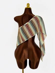 Bonvoyette 女士夏季沙滩罩衫，性感套头泳衣罩衫，显瘦 - 彩色 - 查看 2