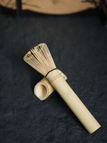 Long-Handled Tea Whisk (With Headrest), 15 Cm. Bamboo 'cha-Sen' Tea Utensil, Available In White Or Purple Bamboo. Long-Handled Tea Whisk With Headrest, Handcrafted From Golden Bamboo. Long-Handled Whisk For Matcha - Multicolor - View 8