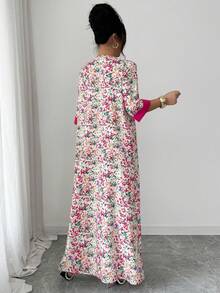 Al Najma 女士宽松碎花度假优雅波西米亚风连衣裙 - 彩色 - 查看 2