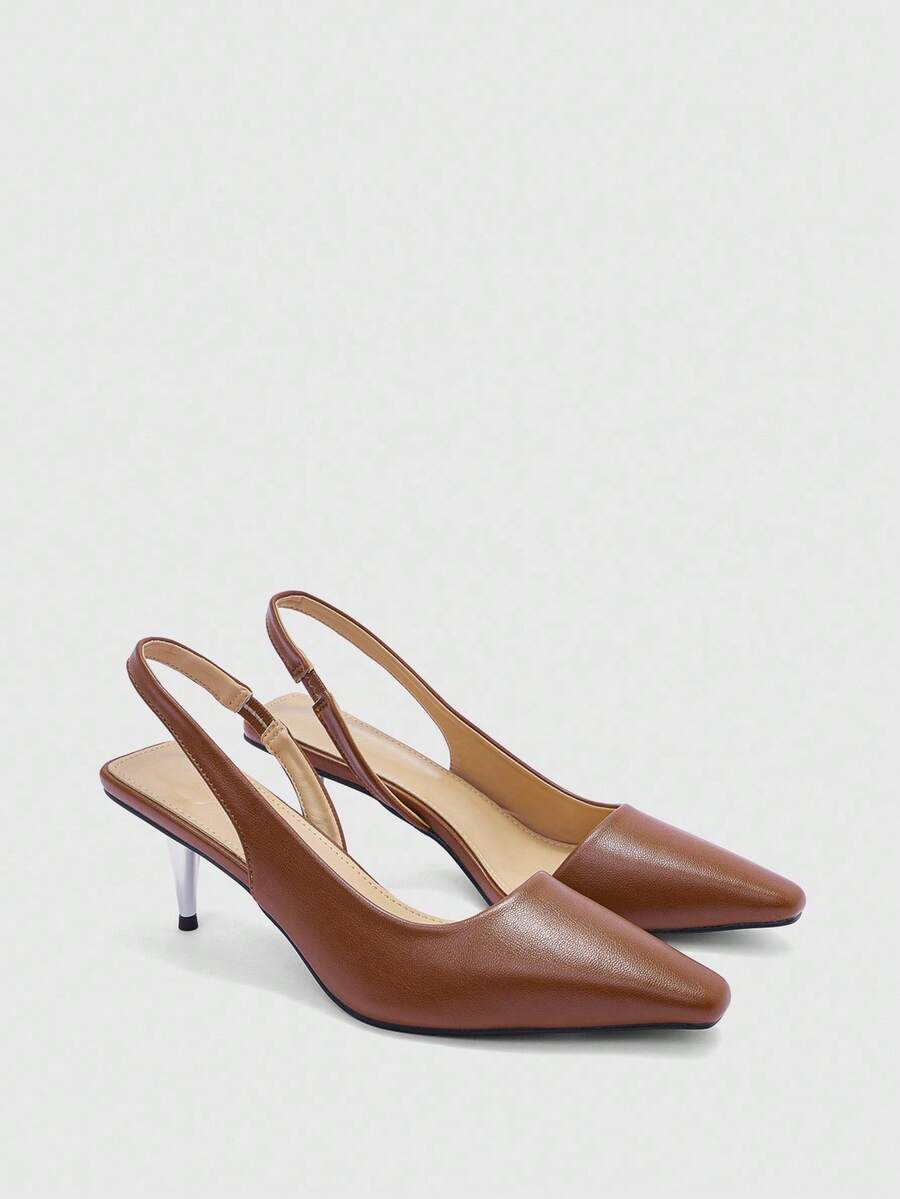 CUCCOO BIZCHIC 女士通勤百搭简约高跟鞋 - 棕色 - 查看 1