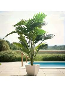 1 Pc. 12-Stem/18-Stem/24-Stem Large Artificial Tropical Palm Tree, 69 Cm, Realistic Palm Leaves, Monstera, Indoor/Outdoor Home, Kitchen, And Office Decorative Plant - Multicolor - View 3