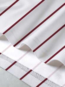 Aesthetic Post 男士复古美式棒球风酒红色撞色条纹92 N联盟街头时尚休闲圆领T恤套装 - 彩色 - 查看 3