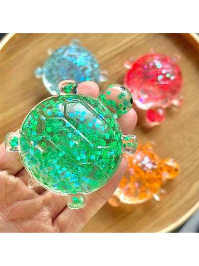 MINKOJA MINKOJA 2026 新品 - 1 件装大型闪光海龟珠子填充桌面摆件，麦芽球设计，生日、男士、女士、复活节、节日、情人节的完美礼物