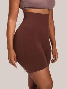 Barelissa Plus Size Shaping Shorts Seamless Tummy Control Pants - Coffee Brown - View 5