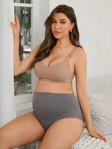 Moonlight&Mama 3件套无缝高腰蕾丝边孕妇内裤 - 彩色 - 查看 4