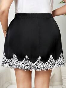 Chikora Jupe à taille haute imprimée florale romantique pour femmes grandes tailles, jupe d'été, tenue de vacances d'été, Saint-Valentin, carnaval, costume de carnaval, plage, tenue de plage, jupe de plage, floral, jupe fleurie pour femmes, élégante, jupe élégante, tenue élégante pour femmes, tenue de vacances pour femmes, vacances, convient pour le port en vacances - Multicolore - Voir 3