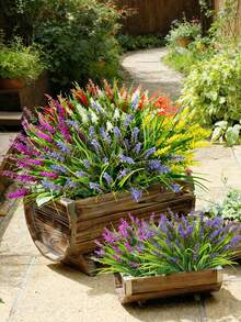 Conjunto de 12 Flores Artificiais de Lavanda, Plantas de Lavanda Simuladas, Lavanda Falsa, 37cm/14,57 Polegadas, para Decoração de Casamento, Decoração de Festa, Centros de Mesa, Decoração de Quarto e Sala de Estar, Decoração de Vaso, Decoração de Casa, Decoração de Dia dos Namorados, Decoração de Jardim, Decoração de Quintal, Decoração de Primavera, Decoração de Festas - Multicolorido - Ver 3