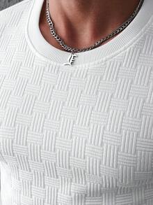 Manfinity CasualCool T-shirt à manches courtes de couleur unie, polyvalent et décontracté pour le port quotidien pour hommes - Blanc - Voir 7