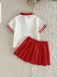 Cozy Pixies Baby Girl Colorful Fruit Pattern Polo Collar Short Sleeve Half-Placket Top And Elastic Waist Shorts 2 Pieces Set - Multicolor - View 2