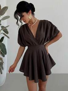 Firerie Minissaia assimétrica feminina casual e elegante / Vestido para o Dia dos Namorados / Vestido de aniversário / Vestido para férias na praia / Vestido para festival de música / Vestido de festa / Vestido bonito / Vestido de verão / Vestidos de festa elegantes / Vestidos de praia / Vestido para convidada de casamento / Vestido de férias / Vestido branco - Castanho - Ver 8