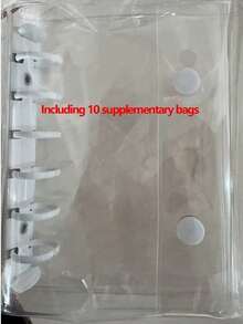 A7透明便携式文件袋，双扣设计，可收纳精美照片，可用作相册、省钱文具、笔记本、贴纸簿、办公用品等。 - 彩色 - 查看 7