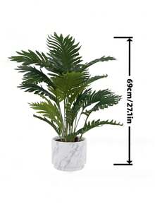 1 Pc. 12-Stem/18-Stem/24-Stem Large Artificial Tropical Palm Tree, 69 Cm, Realistic Palm Leaves, Monstera, Indoor/Outdoor Home, Kitchen, And Office Decorative Plant - Multicolor - View 5