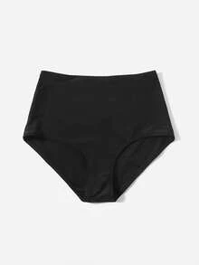 Swim Basics Braga de bikini de cintura alta para playa de verano - Negro - Ver 6