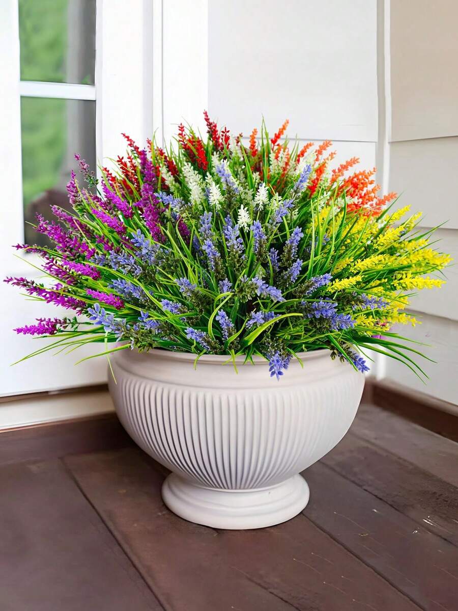 Conjunto de 12 Flores Artificiais de Lavanda, Plantas de Lavanda Simuladas, Lavanda Falsa, 37cm/14,57 Polegadas, para Decoração de Casamento, Decoração de Festa, Centros de Mesa, Decoração de Quarto e Sala de Estar, Decoração de Vaso, Decoração de Casa, Decoração de Dia dos Namorados, Decoração de Jardim, Decoração de Quintal, Decoração de Primavera, Decoração de Festas - Multicolorido - Ver 1