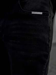 Artur Kramer Men's Slant Pocket Stretch Skinny Distressed Washed Denim Jeans, Fashionable & Versatile - Black - View 3